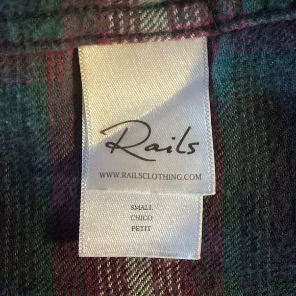 Rails Jackson Women's Plaid Flannel Button Up Shirt in Navy Pink Size Small - Picture 8 of 10